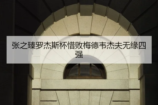 张之臻罗杰斯杯惜败梅德韦杰夫无缘四强